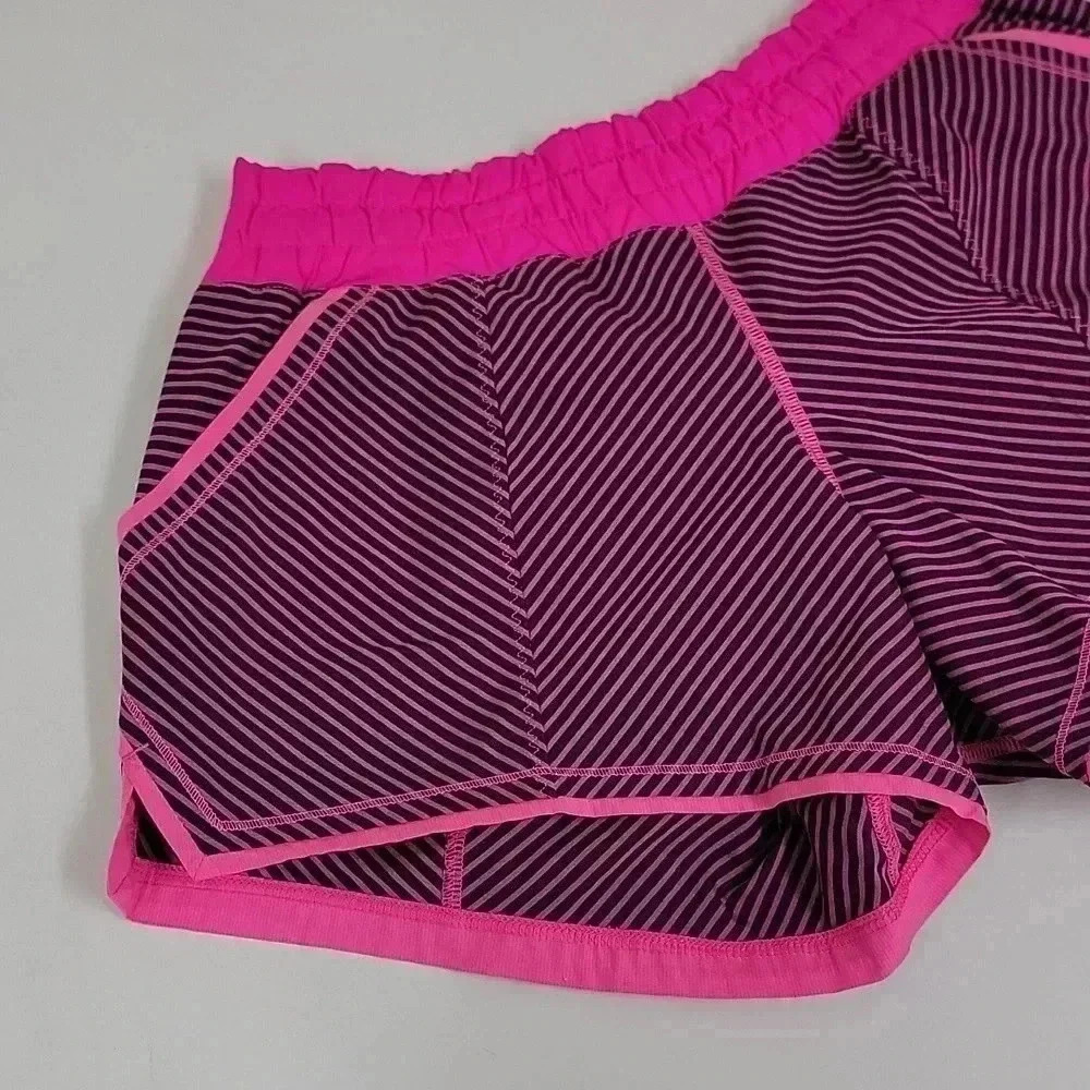 Lululemon Shake & Break ShortHyper Stripe Raspberry Glo Light / Raspberry Glo L - Picture 4 of 15